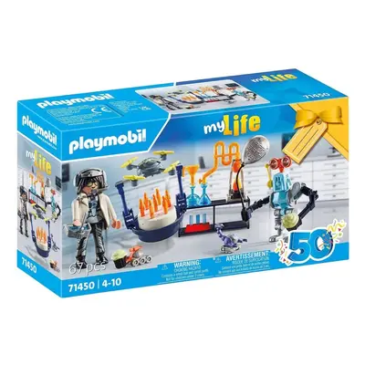 Set figurek a příslušenství Playmobil 71450 Výzkumník s roboty