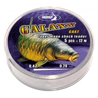 Katran Vlasec ujímaný Taper Mono Shock Leader Galaxy Cast 5x12m 0,26-0,47mm