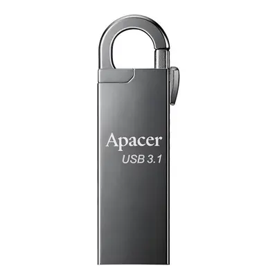 Apacer USB flash disk, USB 3.0, 16GB, AH15A, stříbrný, AP16GAH15AA-1, USB A, s karabinkou