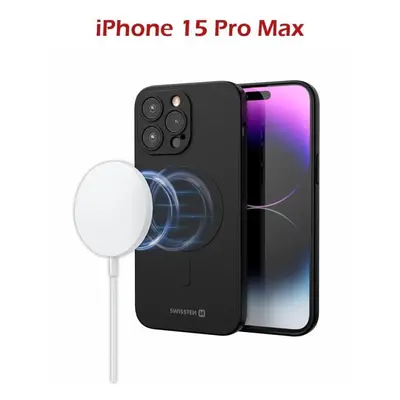 Kryt na mobil Swissten Soft Joy MagStick pouzdro iPhone 15 Pro Max černé