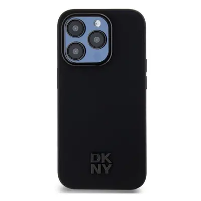 Kryt na mobil DKNY PU Leather Stack Logo Magsafe Zadní Kryt pro iPhone 15 Pro Black