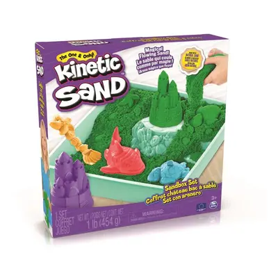 Kinetický písek Kinetic Sand Krabice tekutého písku s podložkou Zelená