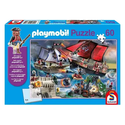 Puzzle Puzzle Playmobil Piráti 60 dílků + figurka Playmobil