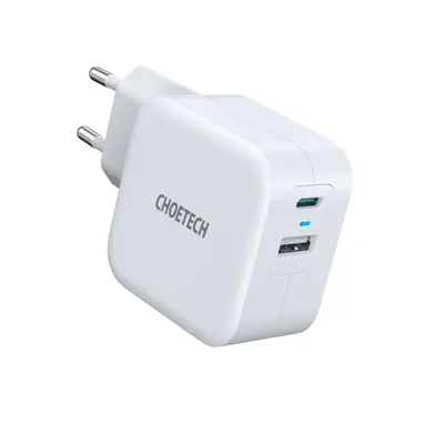 Nabíječka do sítě ChoeTech PD 38W USB-C+A Wall Charger