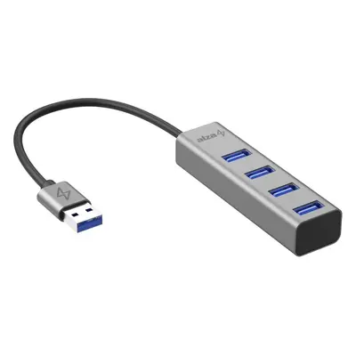 USB Hub AlzaPower AluCore USB-A (M) na 4x USB-A (F) vesmírně šedá