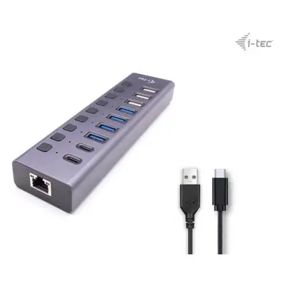 USB Hub i-tec USB 3.0/USB-C Charging HUB 9port LAN + Power Adapter 60W