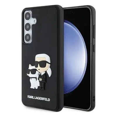 Kryt na mobil Karl Lagerfeld 3D Rubber Karl and Choupette Zadní Kryt pro Samsung Galaxy S24 Blac