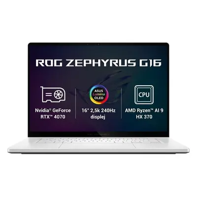 Herní notebook ASUS ROG Zephyrus G16 GA605WI-NEBULA016W Platinum White celokovový