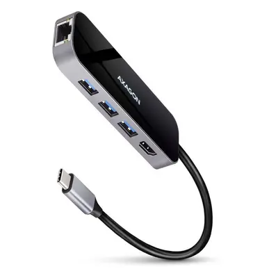 Replikátor portů AXAGON HMC-6GL 6-in-1 Hub, USB-C 5Gbps, 3x USB-A, HDMI 4k/30Hz, RJ-45, PD 100W,