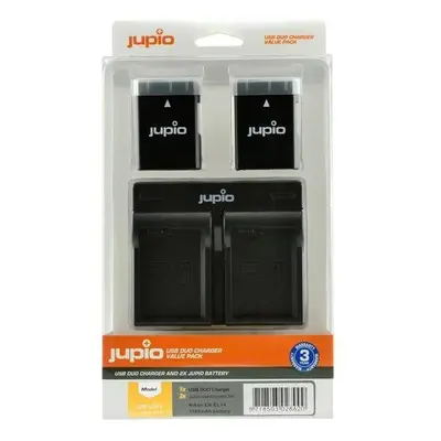 Baterie pro fotoaparát Jupio 2x EN-EL14(A) 1100mAh + USB duální nabíječka