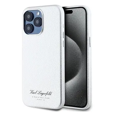 Kryt na mobil Karl Lagerfeld Grained PU Hotel RSG Zadní Kryt pro iPhone 15 Pro Grey