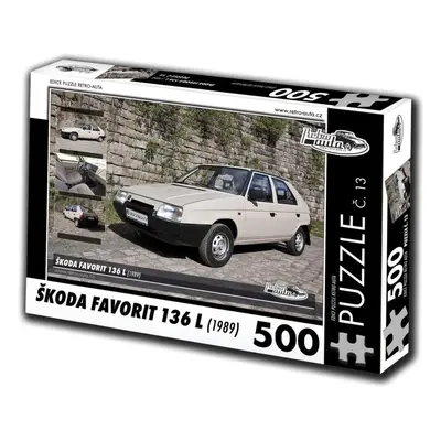 Puzzle Retro-auta Puzzle č. 13 Škoda Favorit 136 L (1989) 500 dílků