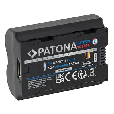 Baterie pro fotoaparát PATONA baterie pro Fuji NP-W235 2400mAh Li-Ion Platinum USB-C nabíjení