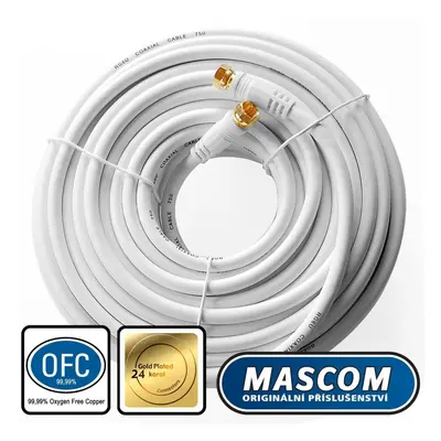 Koaxiální kabel Mascom satelitní kabel 7676-200W, konektory F 20m