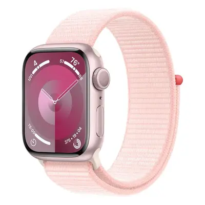 Chytré hodinky Apple Watch Series 9 41mm Růžový hliník se světle růžovým provlékacím sportovním 