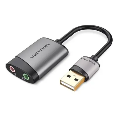 Externí zvuková karta Vention USB External Sound Card 0.15M Gray Metal Type (OMTP-CTIA)