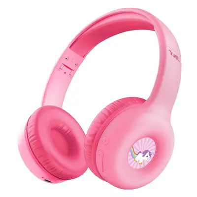 Bezdrátová sluchátka Trust NOUNA Wireless Kids headphones růžová