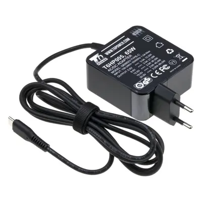 Napájecí adaptér T6 Power adaptér k notebooku, USB-C, 65W