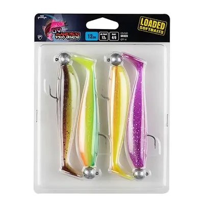 FOX Rage Gumová nástraha Zander Pro Loaded 12cm 12g Velikost 4/0 UV Mixed Colours 4ks