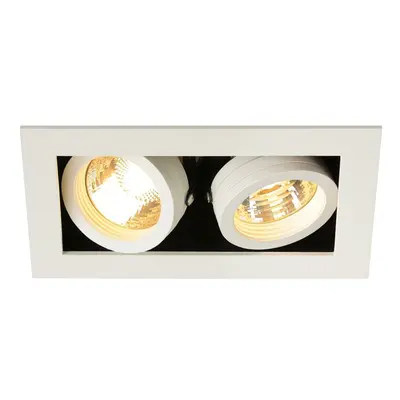 Stropní vestavné bodové svítidlo SCHRACK KADUX 2 GU10 Downlight, čtvercový, matná bílá, max. 2x5