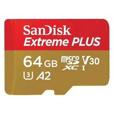 Paměťová karta SanDisk microSDXC 64GB Extreme PLUS + Rescue PRO Deluxe + SD adaptér