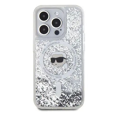 Kryt na mobil Karl Lagerfeld Liquid Glitter Karl Head MagSafe Zadní Kryt pro iPhone 15 Pro Max T