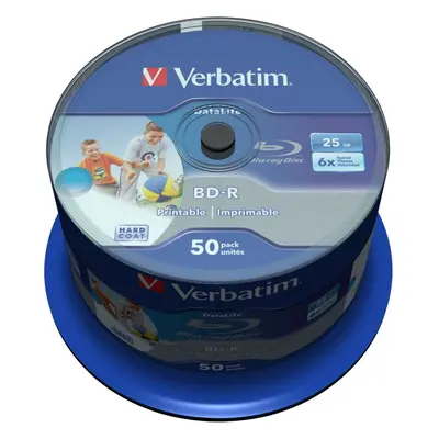 Média VERBATIM BD-R SL DataLife 25GB, 6x, printable, spindle 50 ks