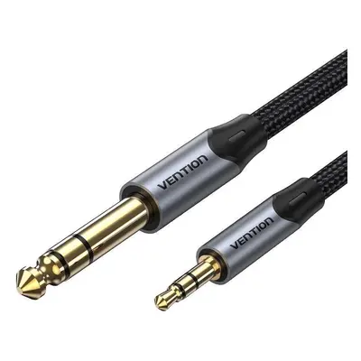 Audio kabel Vention Cotton Braided TRS 3.5mm Male to 6.5mm Male Audio Cable 10M Gray Aluminum Al