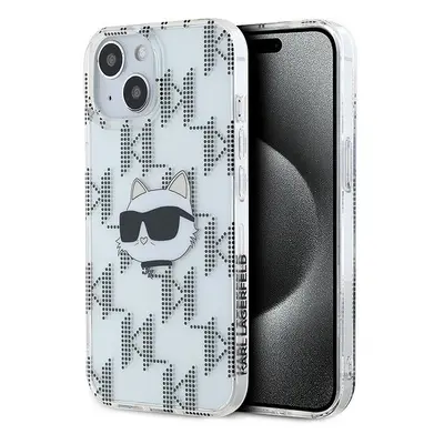 Kryt na mobil Karl Lagerfeld IML Electroplated Choupette Head Zadní Kryt pro iPhone 15 Transpare