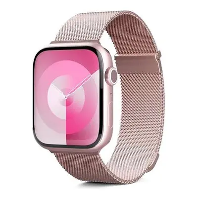 Řemínek Epico Milanese+ pro Apple Watch SE/Series 1-9 (38/40/41mm)/10 (42mm) - růžově zlatý