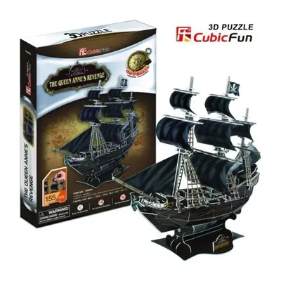 3D puzzle Cubicfun 3D puzzle Pirátská loď Queen Anne´s Revenge 155 dílků