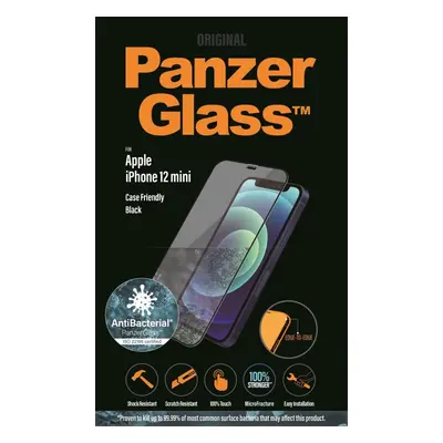 Ochranné sklo PanzerGlass Edge-to-Edge Antibacterial pro Apple iPhone 12 Mini černé