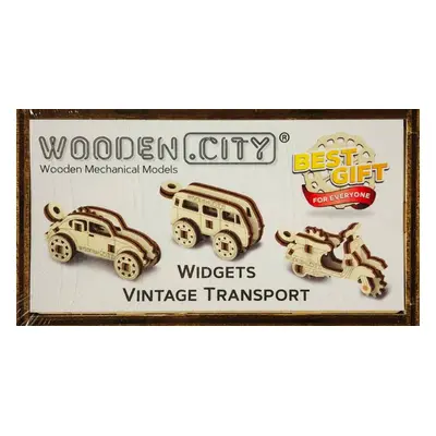 3D puzzle Wooden City 3D puzzle mini sada Widgets: Historická vozidla 35 dílků