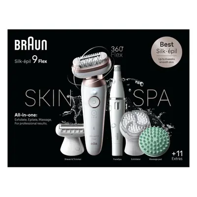 Epilátor Braun Silk·épil 9 Flex 9-580 3D SkinSpa, Bílý/Zlatý