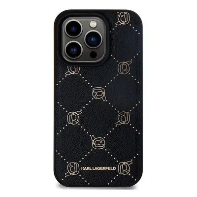 Kryt na mobil Karl Lagerfeld PU Karl Heads Pattern MagSafe Zadní Kryt pro iPhone 15 Pro Max Blac