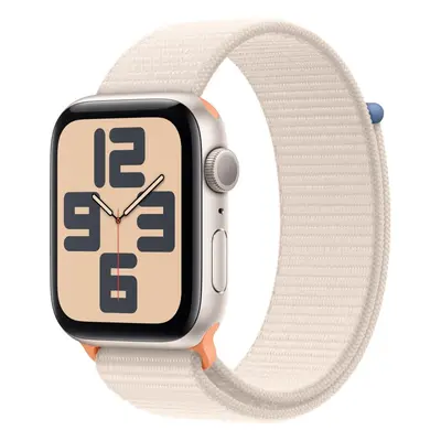 Chytré hodinky Apple Watch SE 44mm Hvězdně bílý hliník s hvězdně bílým provlékacím sportovním ře