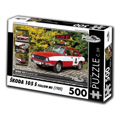 Puzzle Retro-auta Puzzle č. 39 Škoda 105 S Follow Me (1980) 500 dílků