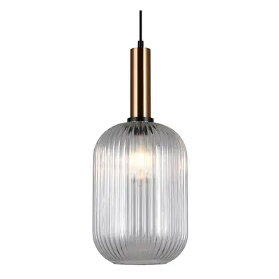 Italux PND-5588-1L-BRO+CL závěsné stropní svítidlo Antiola 1x40W | E27 - mosaz, průhledná