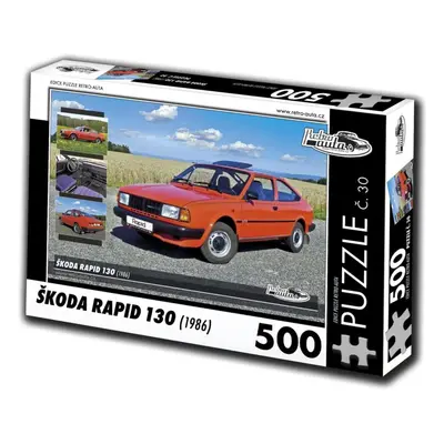 Puzzle Retro-auta Puzzle č. 30 Škoda Rapid 130 (1986) 500 dílků