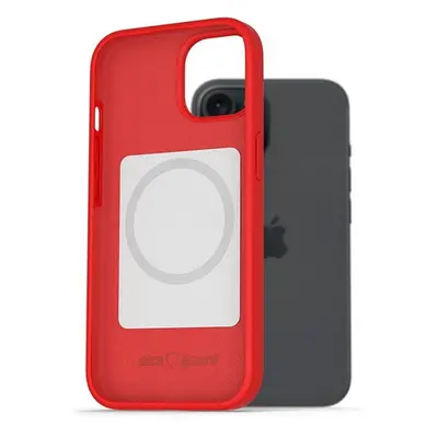 Kryt na mobil AlzaGuard Magsafe Silicone Case pro iPhone 15 Plus červený