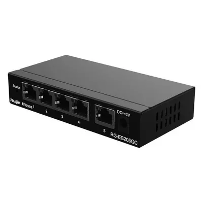 Switch Ruijie Networks Reyee RG-ES205GC, 5-Port Gigabit Cloud Mananged Non-PoE Switch