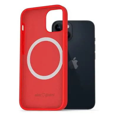 Kryt na mobil AlzaGuard Silicone Case Compatible with Magsafe pro iPhone 14 červený