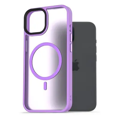 Kryt na mobil AlzaGuard Matte Case Compatible with MagSafe pro iPhone 15 světle fialový