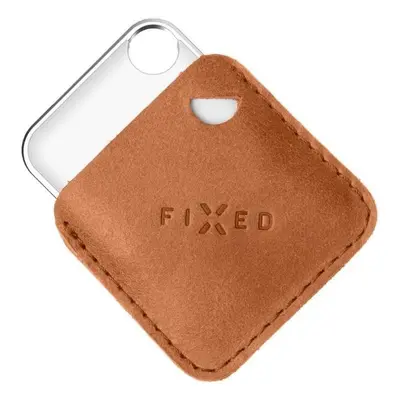 Bluetooth lokalizační čip FIXED Case for Tag z pravé hovězí kůže s Tagem podpora Find My hnědé