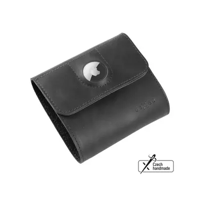 Peněženka FIXED Classic Wallet for AirTag z pravé hovězí kůže černá