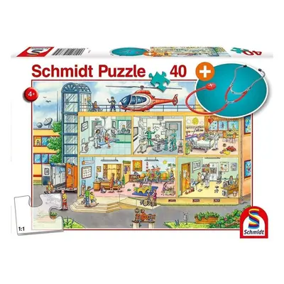 Puzzle Puzzle Dětská nemocnice 40 dílků + dětský stetoskop