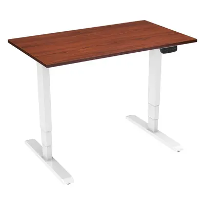 Výškově nastavitelný stůl AlzaErgo Table ET1 NewGen bílý + deska TTE-12 120x80cm hnědá dýha