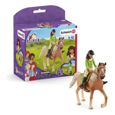 Schleich 42542 Černovláska Sarah s pohyblivými klouby na koni