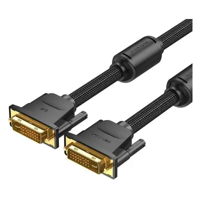 Video kabel Vention Cotton Braided DVI Dual-link (DVI-D) Cable 1.5m Black