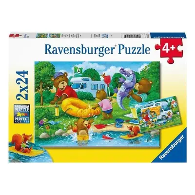 Puzzle Ravensburger puzzle 052479 Medvědí rodina kempuje 2x24 dílků